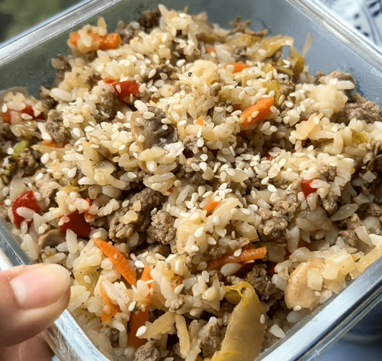 Easy Beef Fried Rice with Kimchi and Vegetables Wooed By The Food