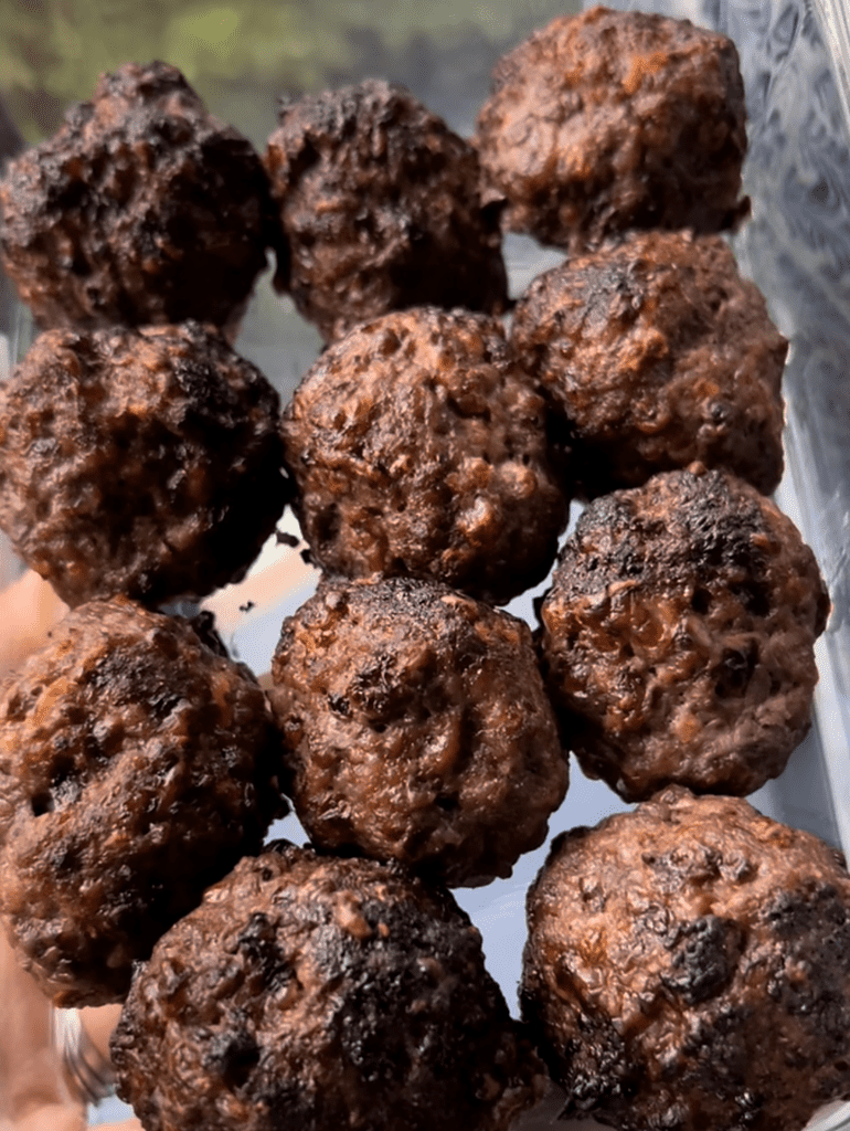 Baby led weaning bison meatballs
