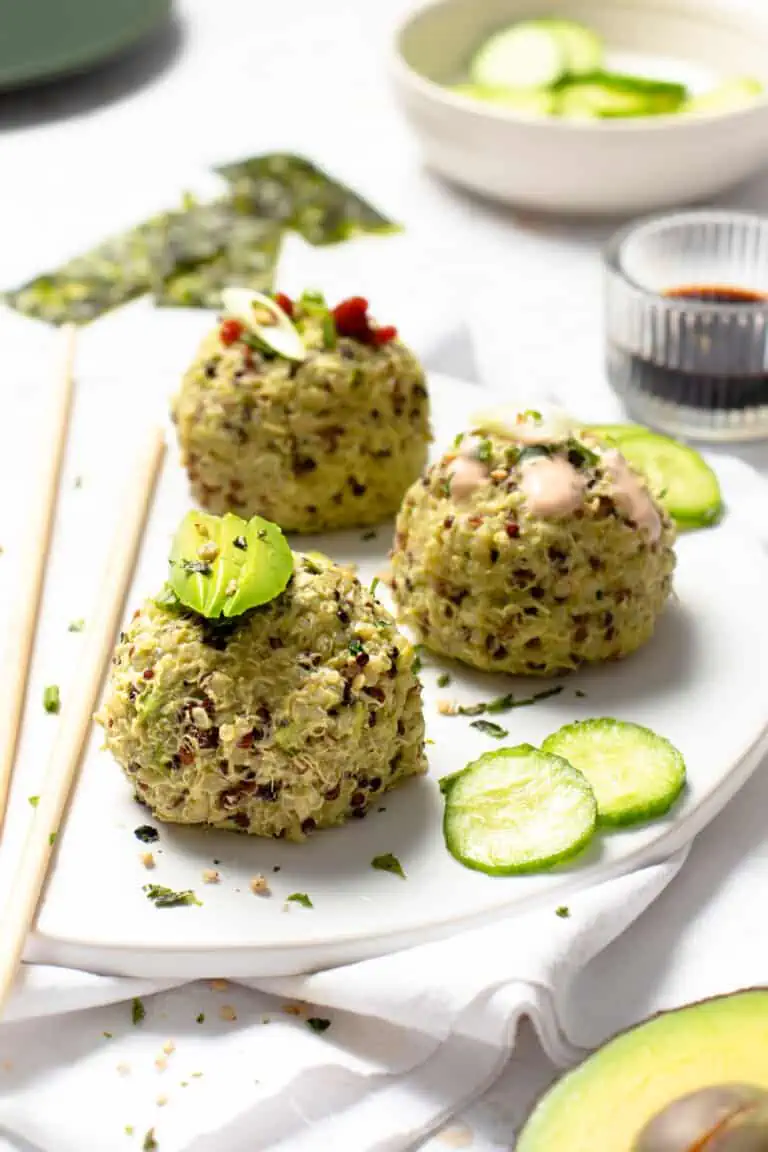 Healthy Quinoa Sushi Balls with Tuna and Avocado