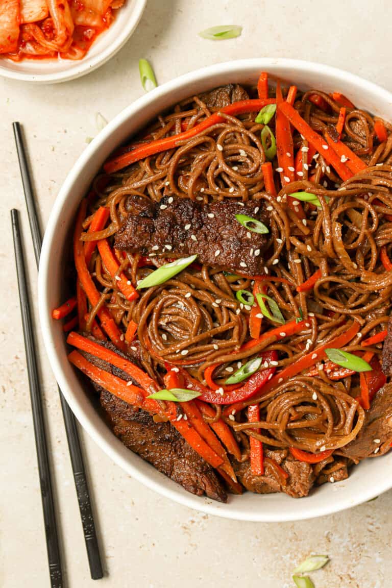 Bulgogi Beef with Soba Noodles in Homemade Marinade
