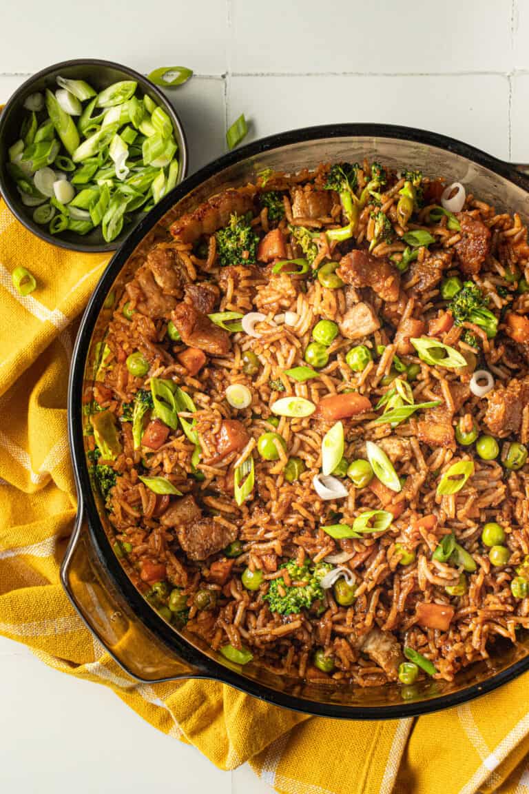 Crispy Pork Belly Fried Rice (20 Minute Recipe)