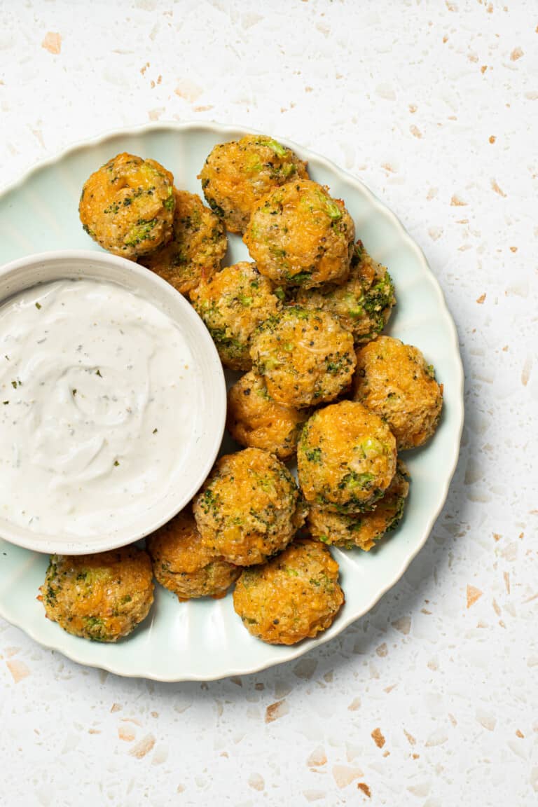 Cheesy Baked Broccoli Bites with Cheddar & Parmesan