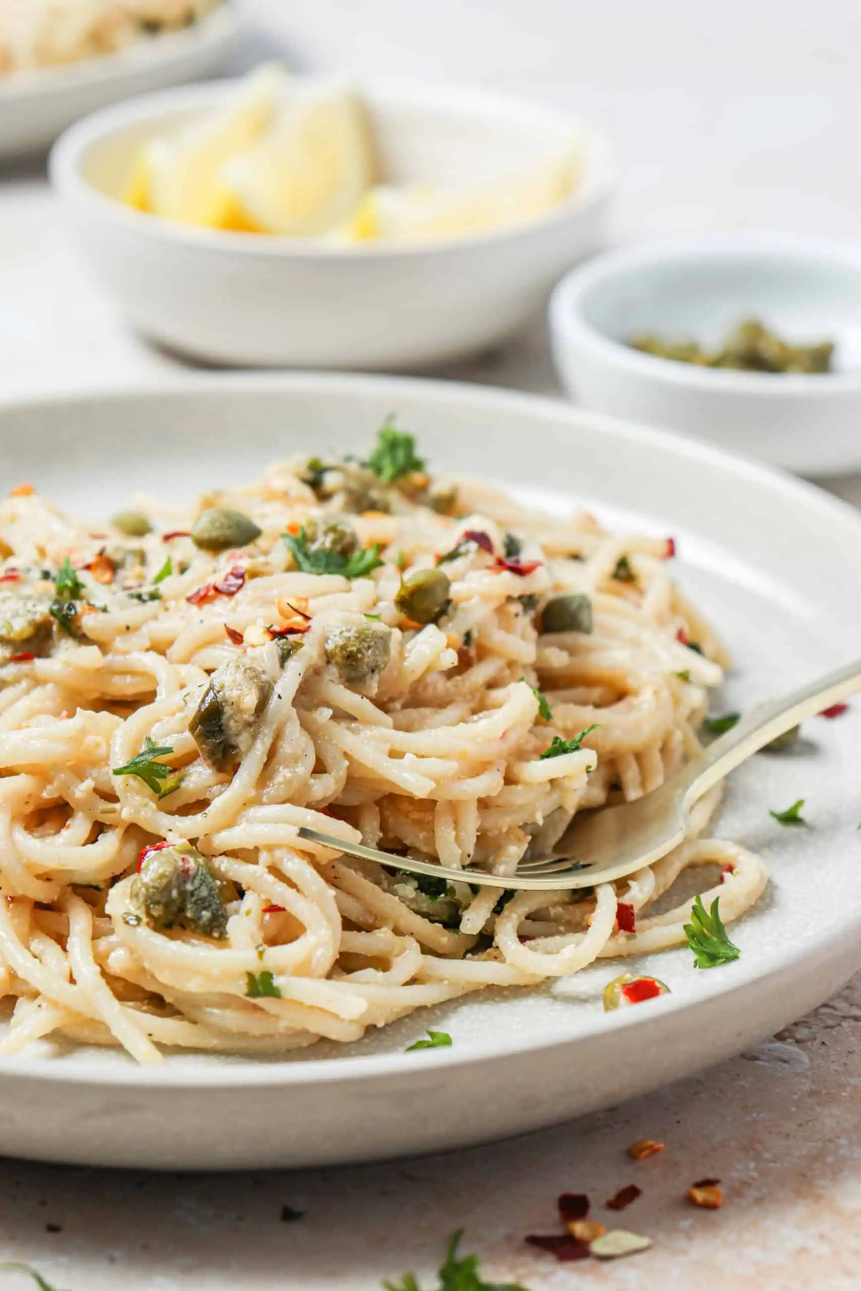 Light and Simple Pasta with Lemon Caper Sauce